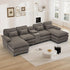 Comfy U Shape Cloud Couch - 124\" Chenille Sofa-5
