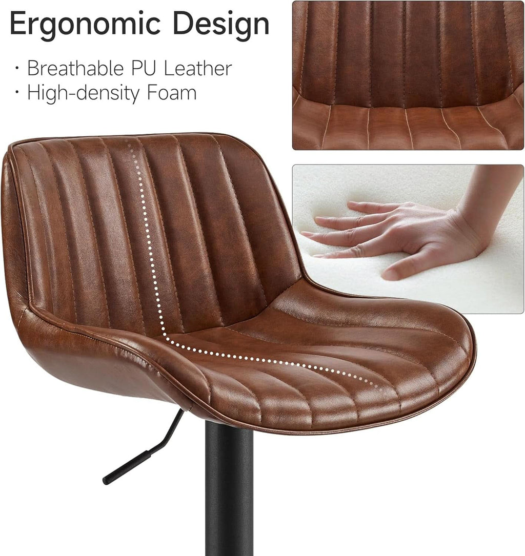 Mid Century Modern Adjustable Height Swivel Bar Stools-2