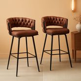 Elegant Swivel Bar Stools Set of Two 26 Inch-0