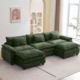 120 Inches Emerald Chenille Modular Sectional Sofa-0