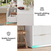 White Solid Maple Dresser Anti Tip LargeCapacityDrawers-3