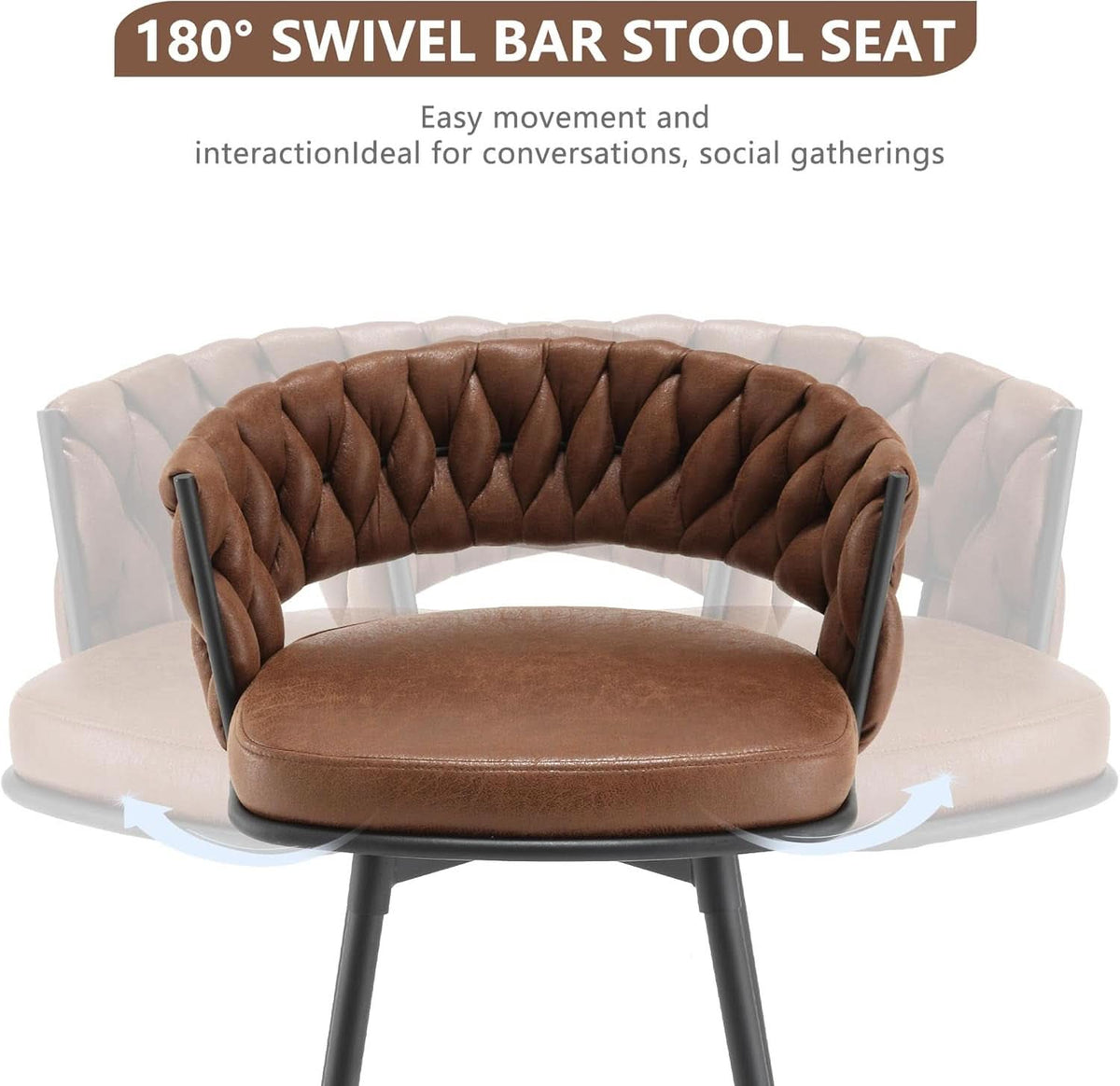 Elegant Swivel Bar Stools Set of Two 26 Inch-4