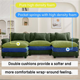 120 Inches Emerald Chenille Modular Sectional Sofa-2