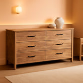 Sindoori Mango Premium Solid Wood Six Drawer Dresser-0
