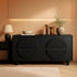 Black Fluted Buffet Cabinet With Storage Compartments-0