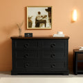 Black FortySevenPointTwoInch Wide Six Drawer Dresser-0