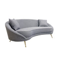 Canvello Textured Fabric Curved Sofa, Grey-0