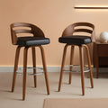Bar Stools Set Of 2 Black Swivel For Home Bar Counter-0