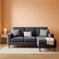 L-Shaped Sectional Sofa Graphite Grey Storage Ottoman-0
