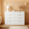 White Solid Maple Dresser Anti Tip LargeCapacityDrawers-0