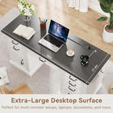 57 Inch Height Adjustable Executive Desk Storage Systems-3