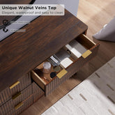 Dark Walnut Contemporary Fluted Six Drawer Dresser-3