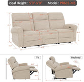 87.8 Inch Wall Hugger Reclining Sofa With Drop Down Table-2