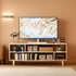 Walnut Finish 65 Inch TV Stand With Storage Cabinet Solutions-0