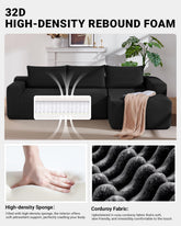 96 Inch Cloud Contemporary Sectional Sofa Charcoal-2
