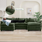 120 Inches Emerald Chenille Modular Sectional Sofa-4