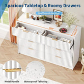 White Solid Maple Dresser Anti Tip LargeCapacityDrawers-4