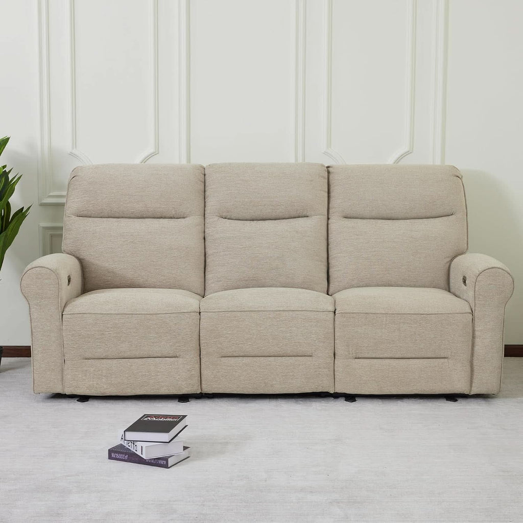 87.8 Inch Wall Hugger Reclining Sofa With Drop Down Table-4